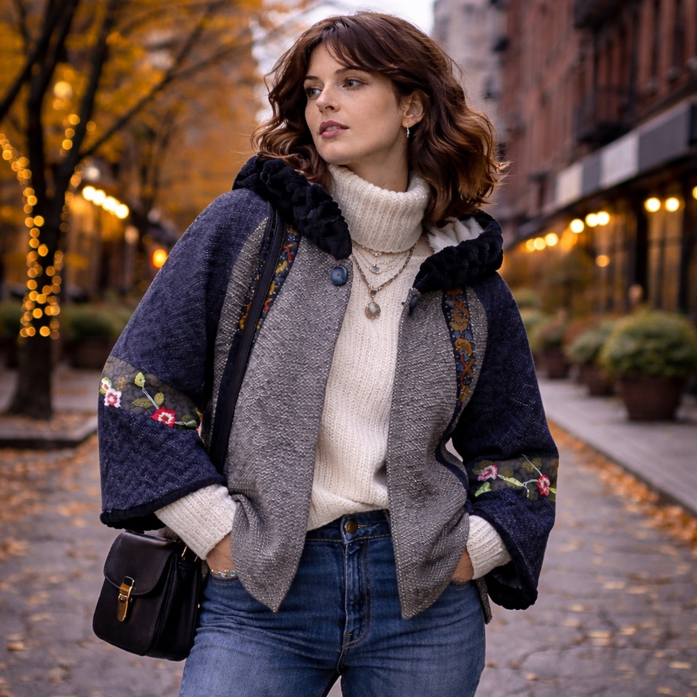 Custo Barcelona Y2K Wool Blend Embroidered Jacket | Small